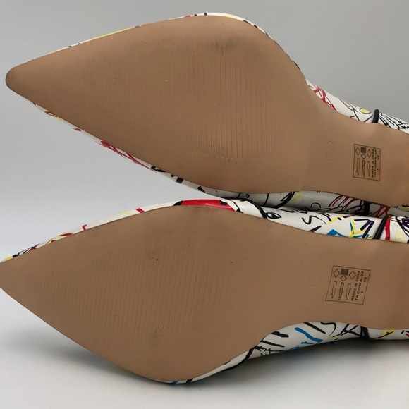 Tacoma Booties Pointy Toe Graffiti High Heel Sz9 - Picture 5 of 5